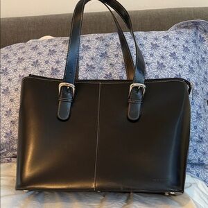 Jack George Black Leather Tote Bag